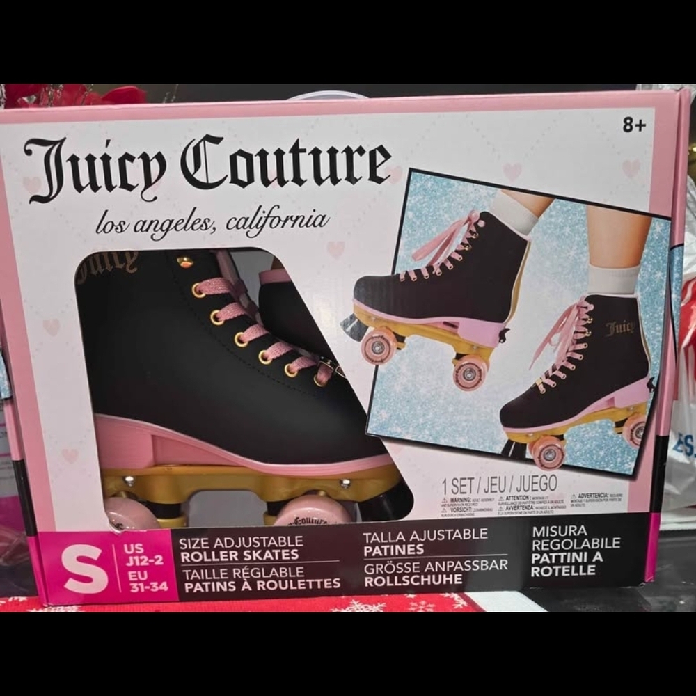 Juicy Couture Black and Pink Adjustable Roller Skates